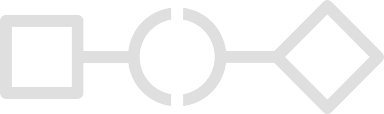 Simple flowchart with square, circle, and diamond shapes