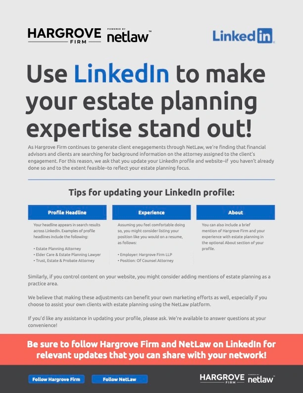 LinkedIn tips for estate planning professionals