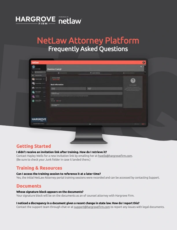 NetLaw Attorney Platform FAQ promotional graphic