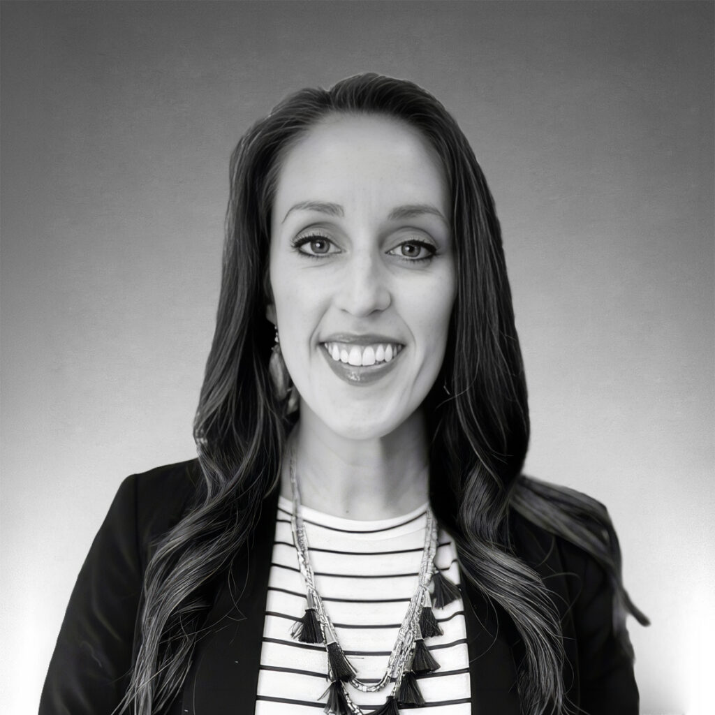 Black-and-white professional headshot of Amanda Klamm
