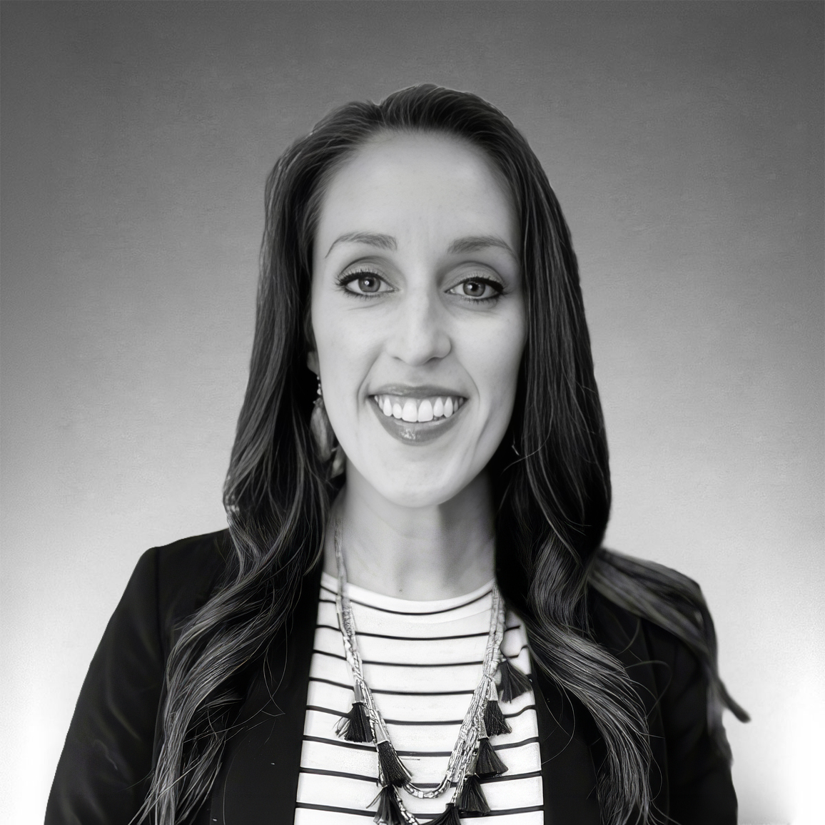 Black-and-white professional headshot of Amanda Klamm