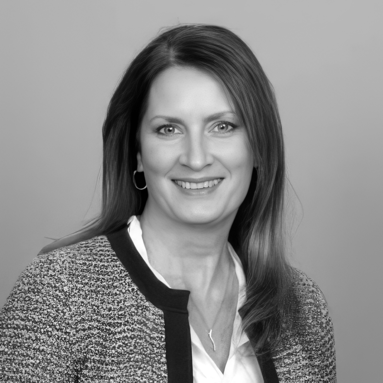 Black-and-white professional headshot of Cynthia Stone