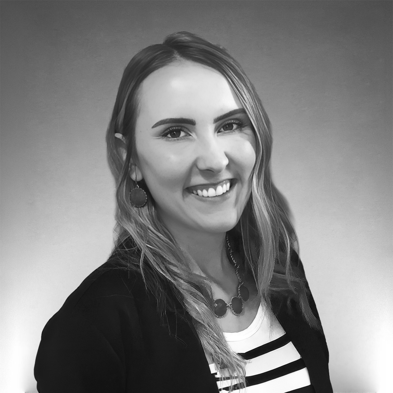 Black-and-white professional headshot of Kylie Majerus