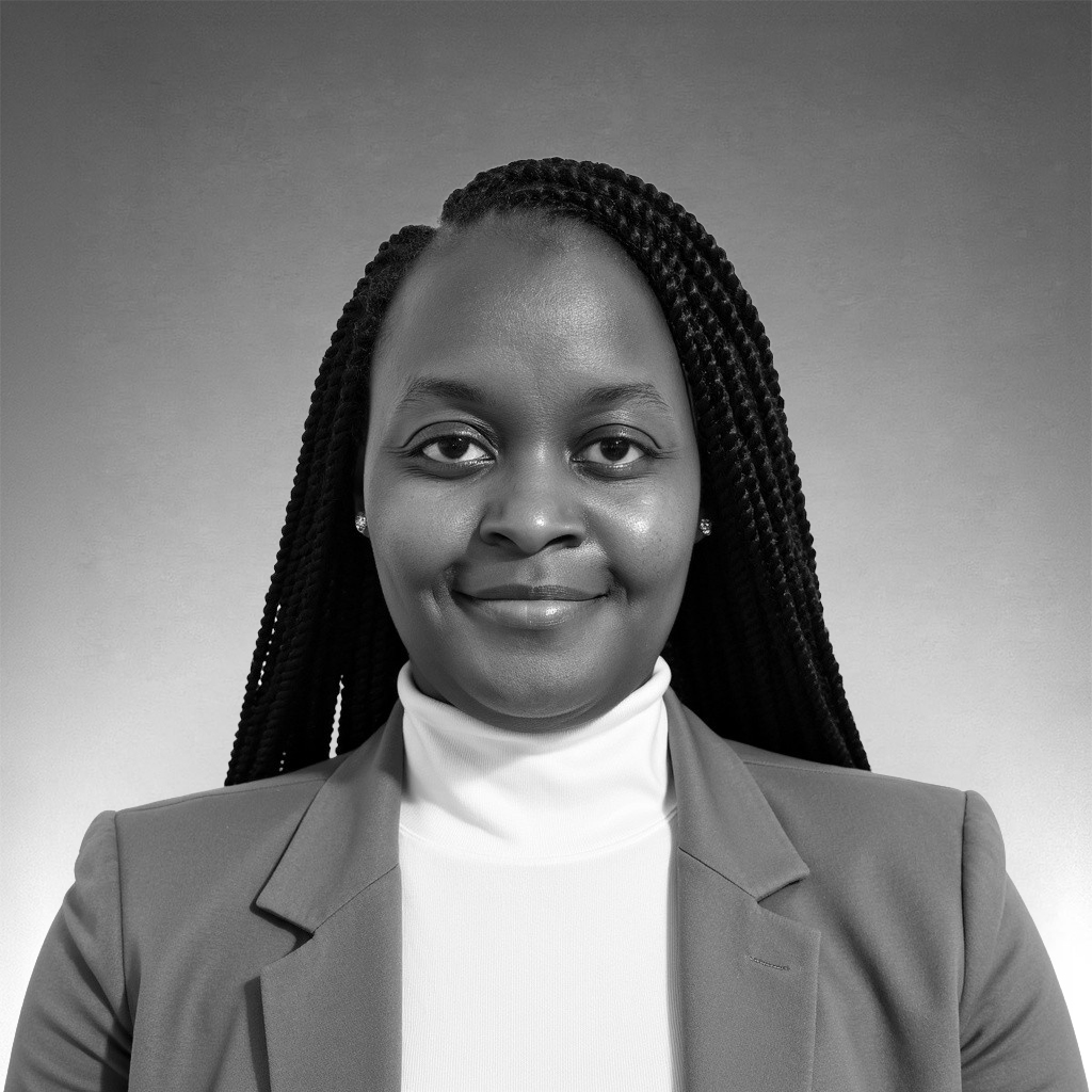 Black-and-white professional headshot of Tomeishia Jenkins